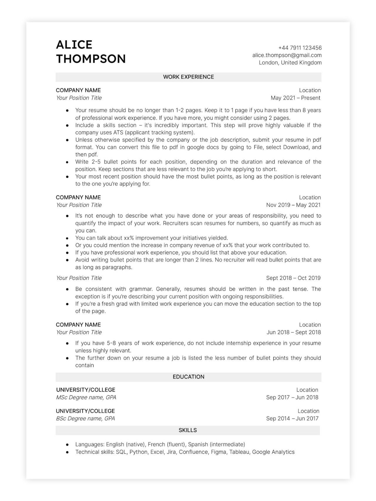 Modern Resume Template
