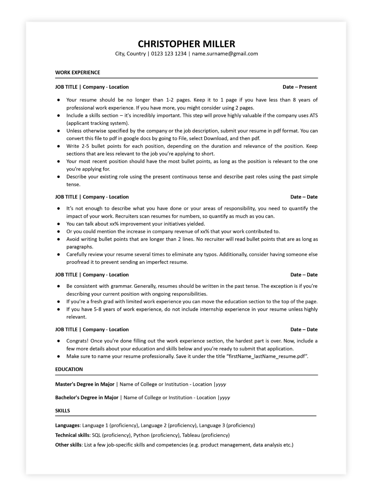 Clean Resume Template